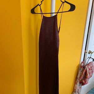 XS A New Day Burgundy High Neck Slip Dress